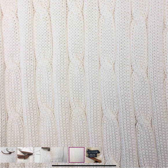Ralph Lauren Blue Label Cream Cable Knit Turtleneck Buckle Sweater - Picture 7 of 8